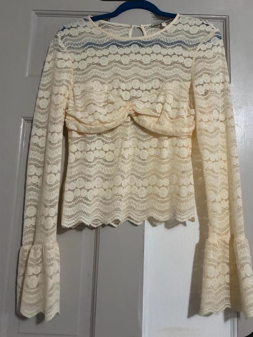 Anthropologie Cream Lace Top